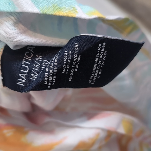 Nautica Girls Rainbow Short Sleeve Jersey Tee Dress with Elastic Cinched Waist - Picture 4 of 5